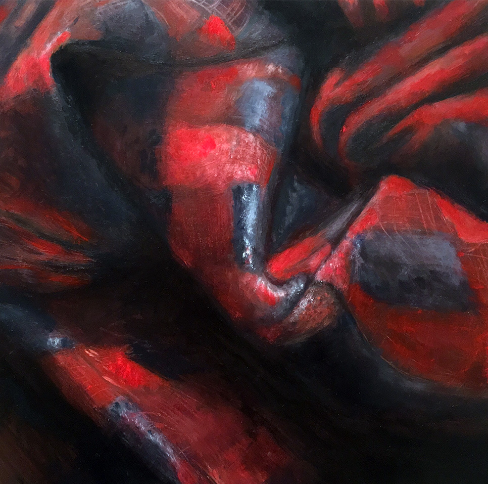 Custom artwork by Ashley Wiard - Fabric Study (Oil on Panel)