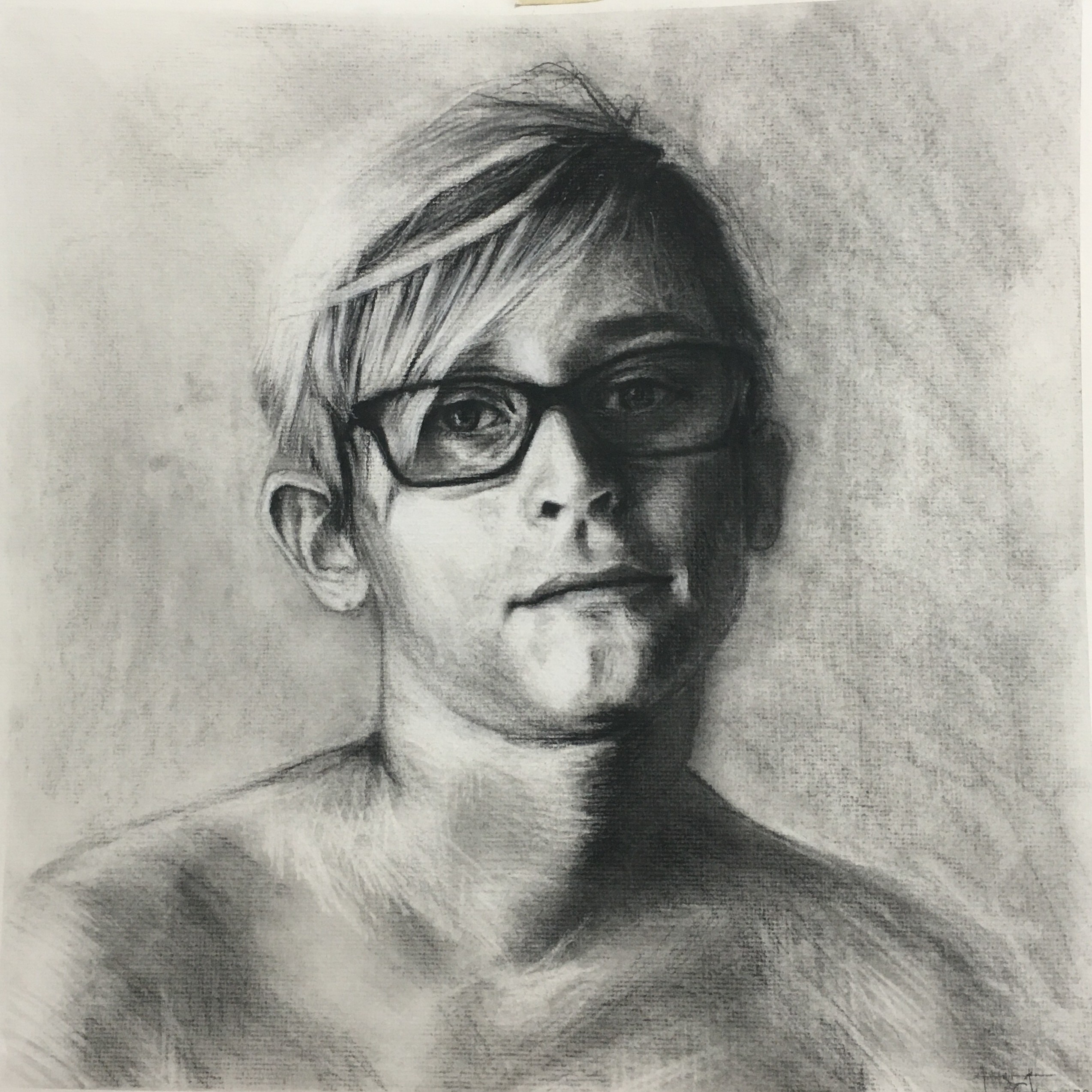 Custom artwork by Ashley Wiard - Jesse (Charcoal on paper)