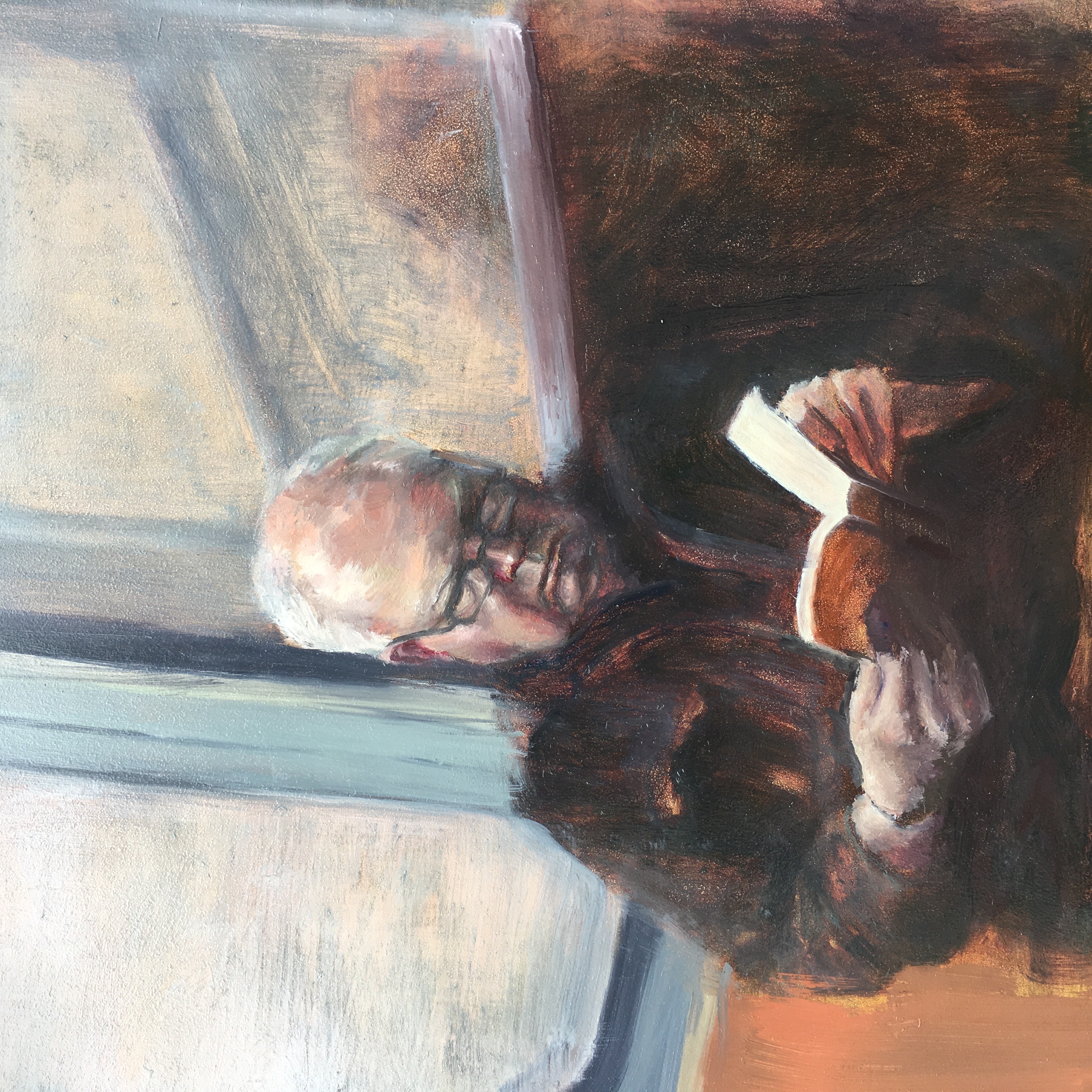 Custom artwork by Ashley Wiard - Stranger (Oil on gessobord)
